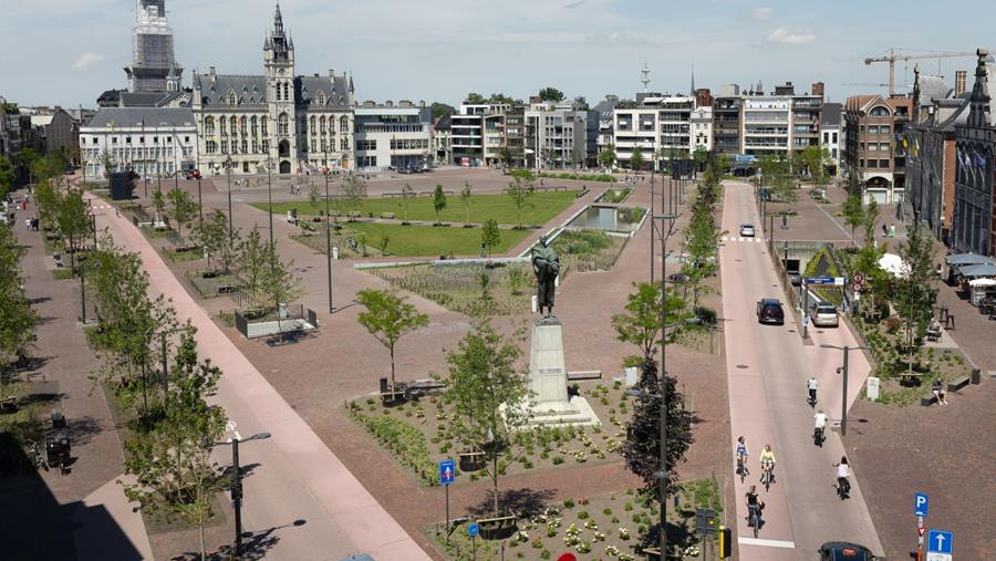 Grote Markt Sint-Niklaas wordt groene ontmoetingsplek
