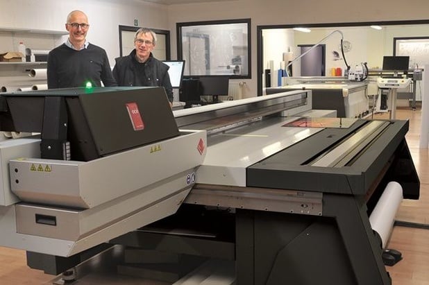 Première Océ Arizona 1360 GT en Belgique chez Publi Dema