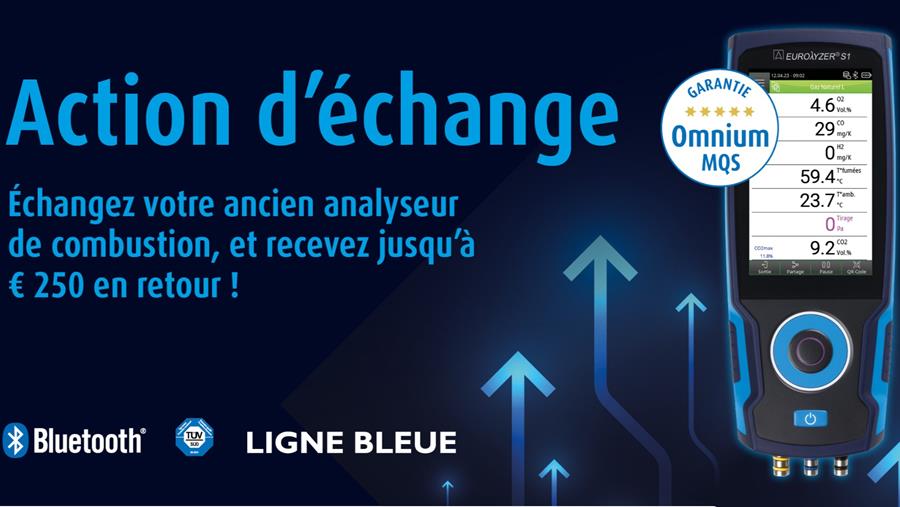 Échangez votre ancien analyseur de combustion et recevez jusqu'à 250 € en retour!